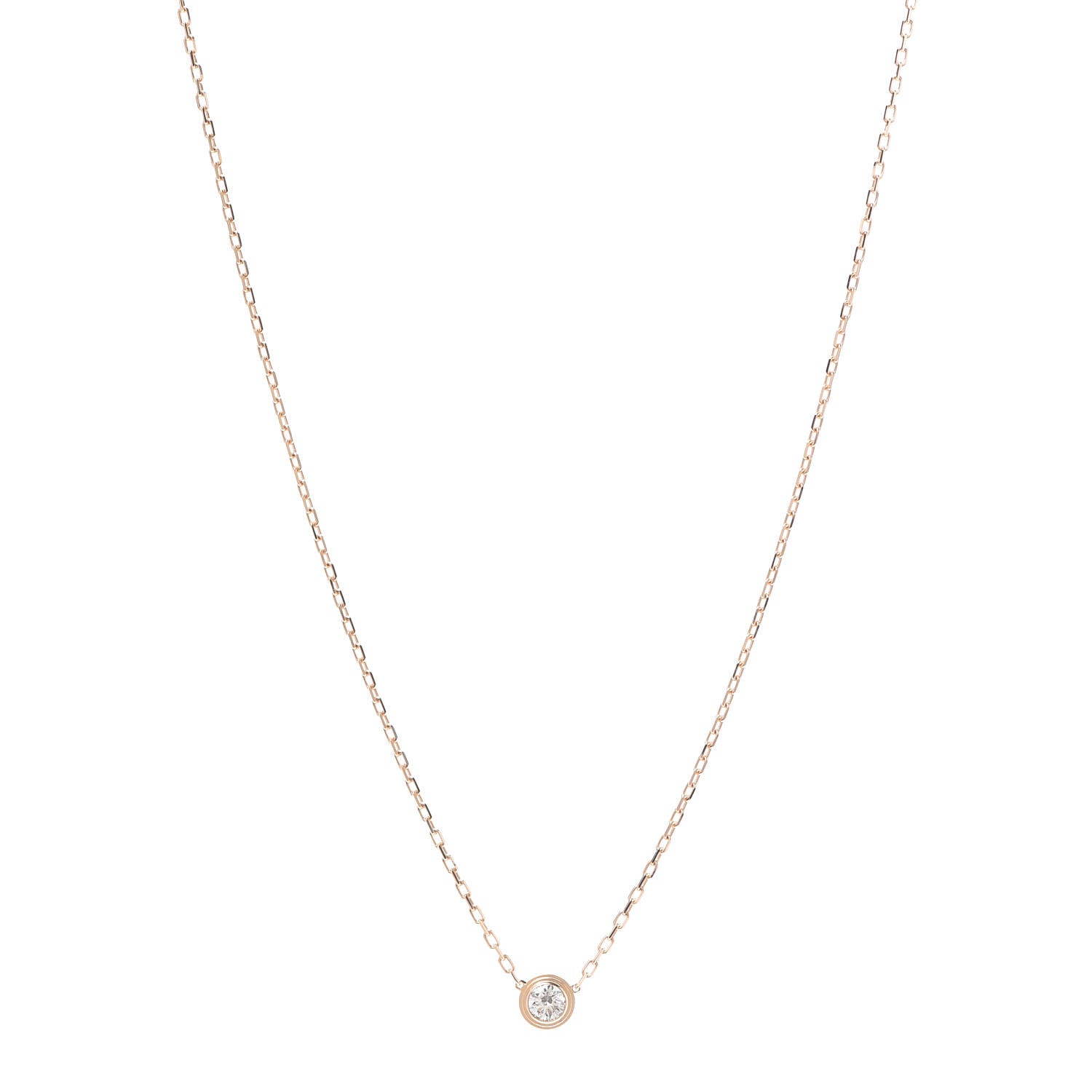 Cartier 18K Pink Gold Diamond LM D'Amour Pendant Necklace 1 of 6
