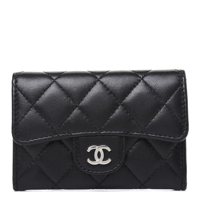 Chanel Lambskin Quilted Flap Card Holder Black 1 of 14