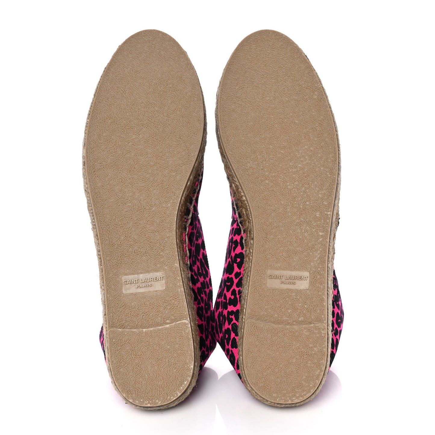 Canvas Leopard Print Espadrilles 41 Fushia Black
