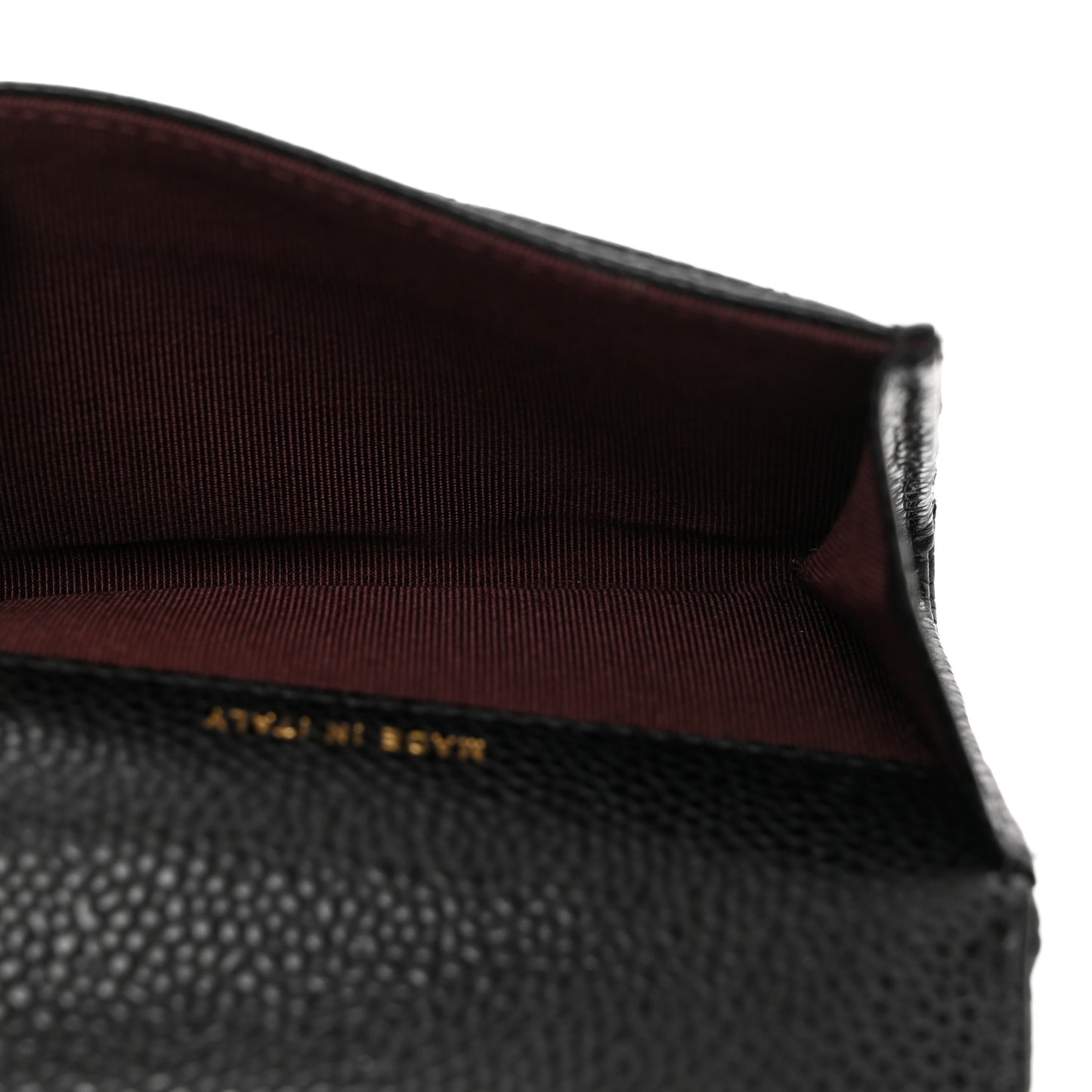 Caviar Quilted Flap Card Holder Wallet Black