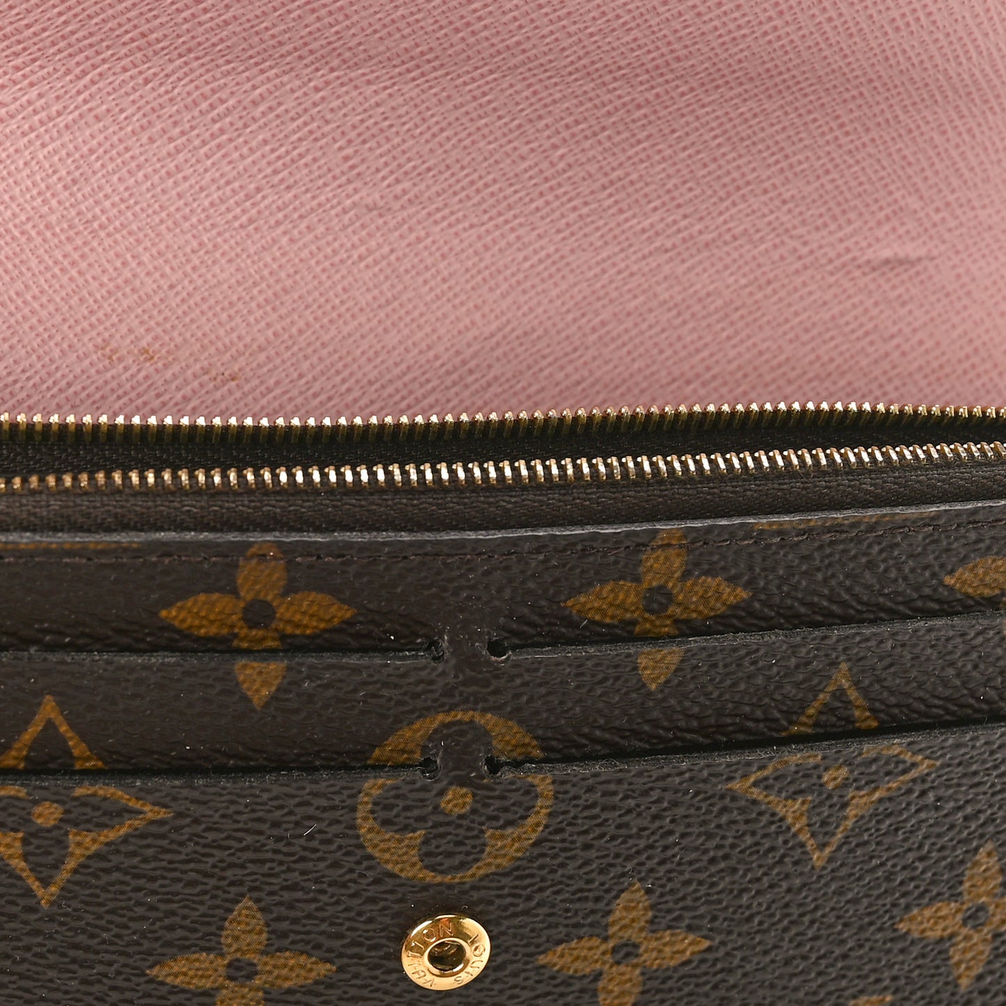 Monogram Emilie Wallet Rose Ballerine