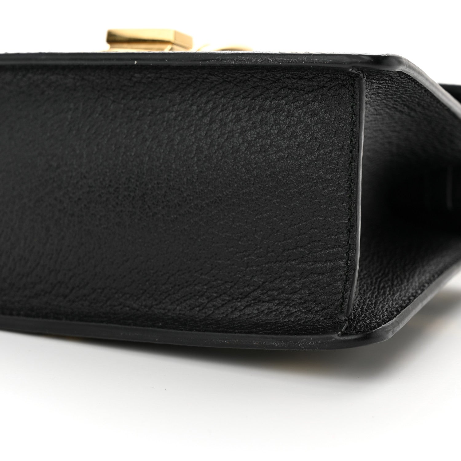 Gucci Textured Calfskin Bee Star Print Mini Sylvie Top Handle Bag Black 11 of 13