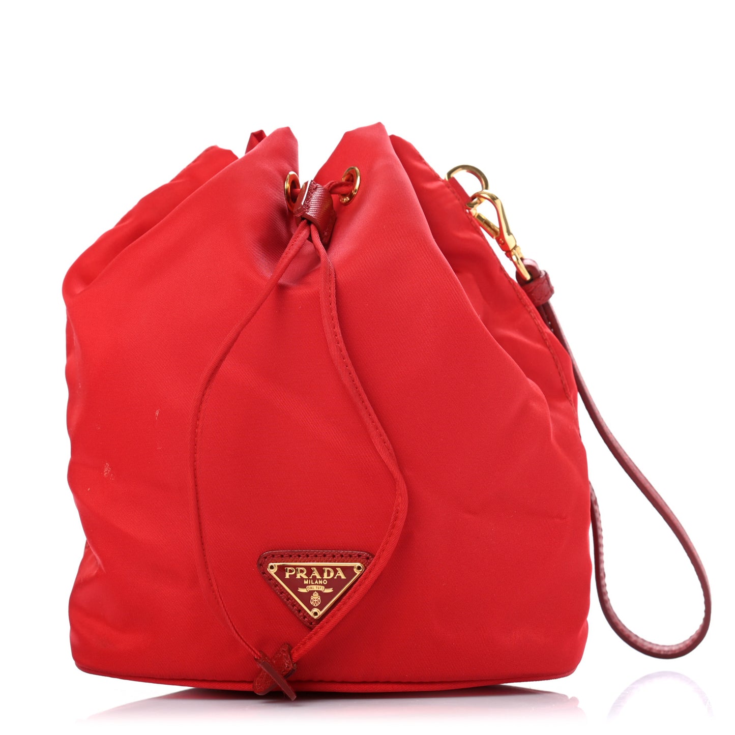 Nylon Vela Drawstring Pouch Rosso