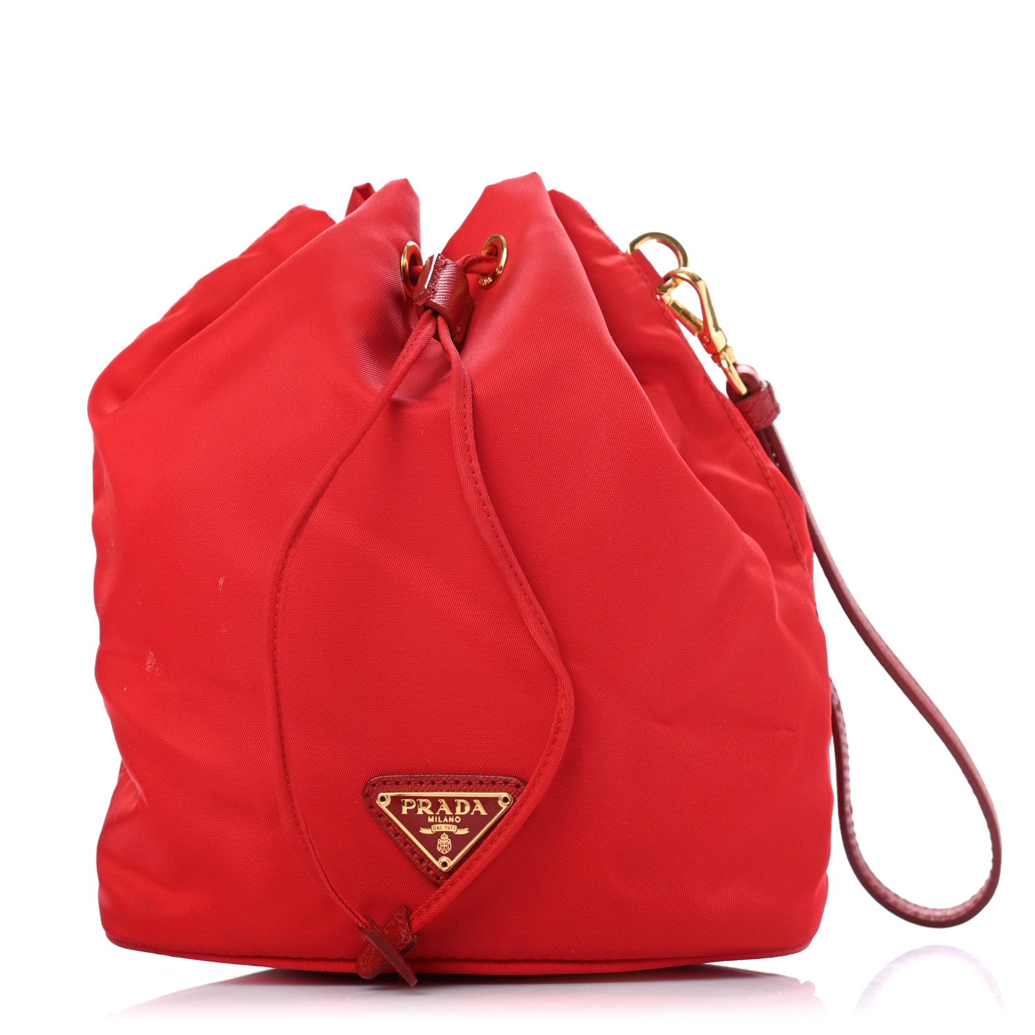 Prada Nylon Vela Drawstring Pouch Rosso 1 of 8