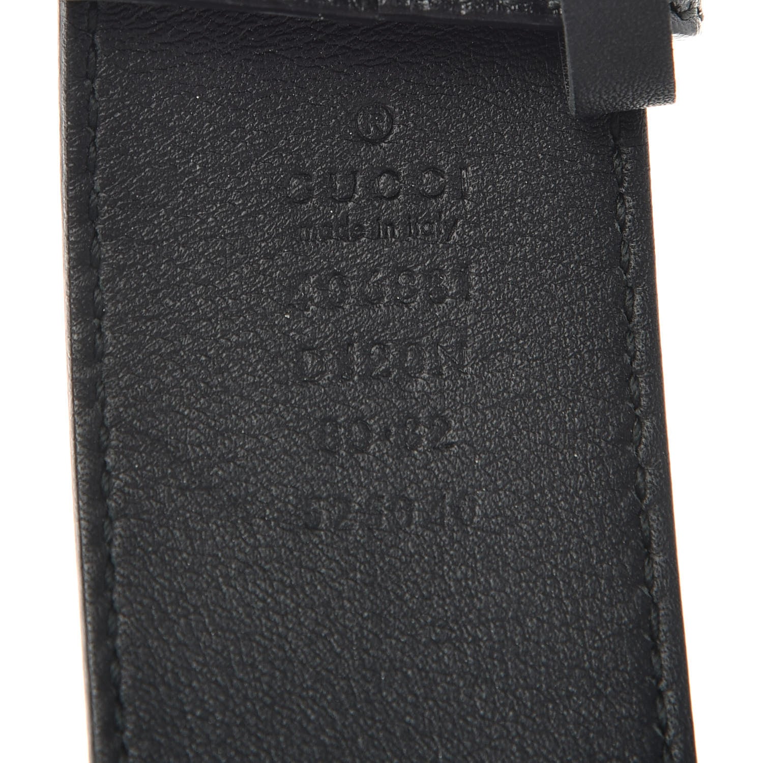 Gucci Textured Dollar Calfskin Nickel Double G 40mm Belt 80 32 Black 3 of 6