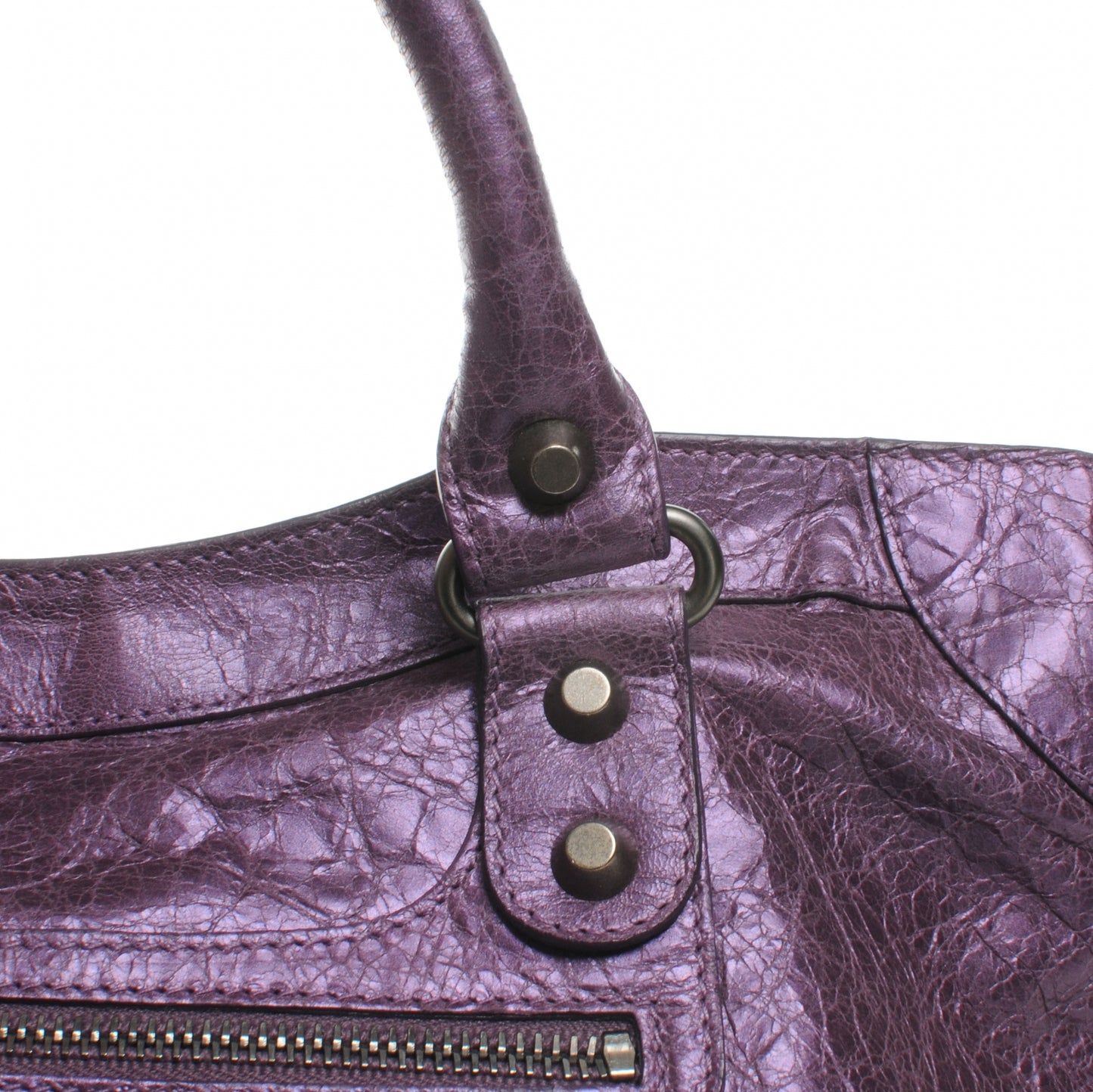 Agneau Classic Hardware City Metallic Purple
