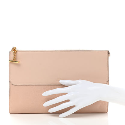 Chloe Grained Calfskin Joe Clutch Cement Pink 2 of 9