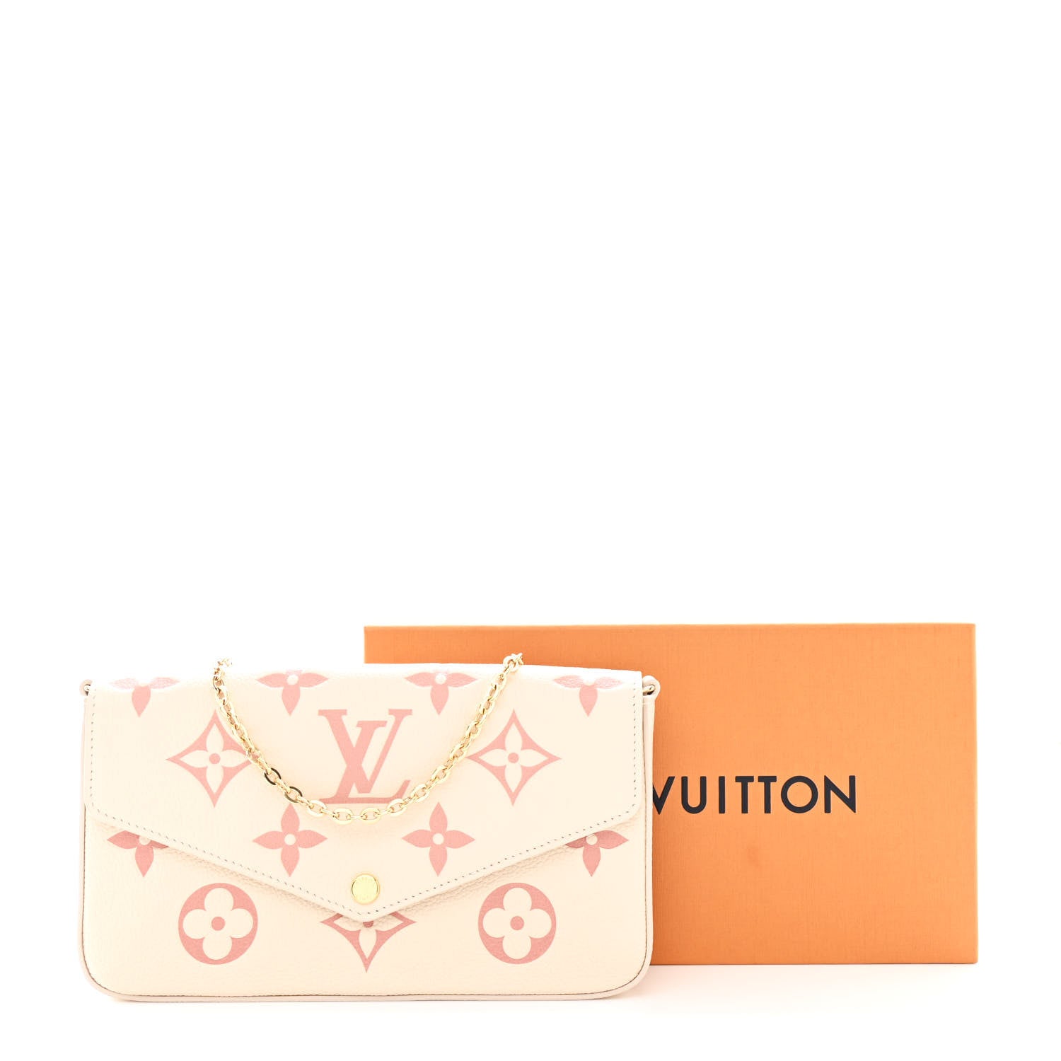 Louis Vuitton Empreinte Monogram Giant By The Pool Felicie Pochette Chain Wallet Creme Rose Trianon 12 of 12