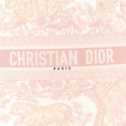 Christian Dior Canvas Toile De Jouy Embroidered Large Book Tote Pink 8 of 12
