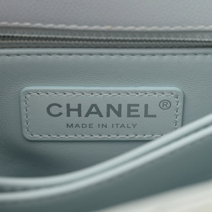 Chanel Iridescent Caviar Quilted Mini Coco Handle Flap Light Blue 6 of 11