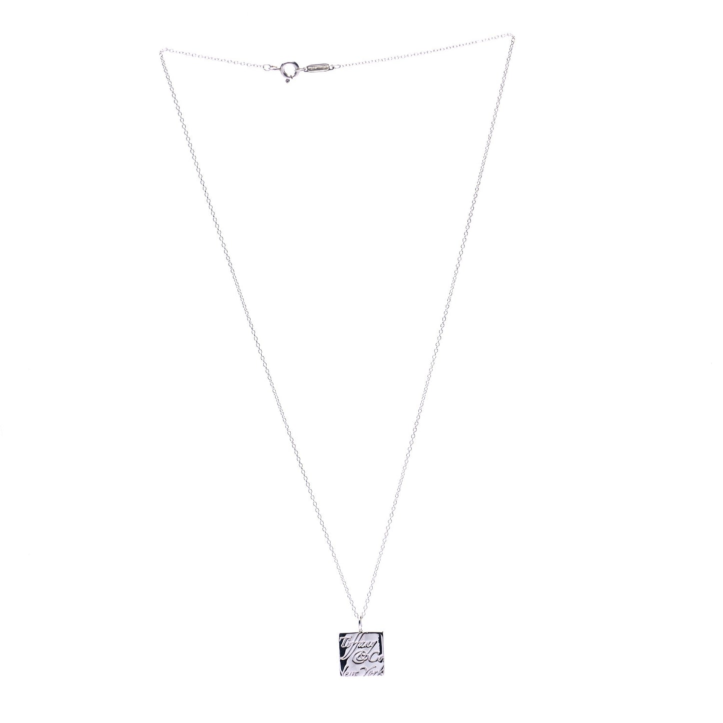 Sterling Silver Love Notes Square Pendant Necklace
