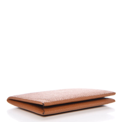 Hermes Epsom Calvi Card Case Gold 4 of 9
