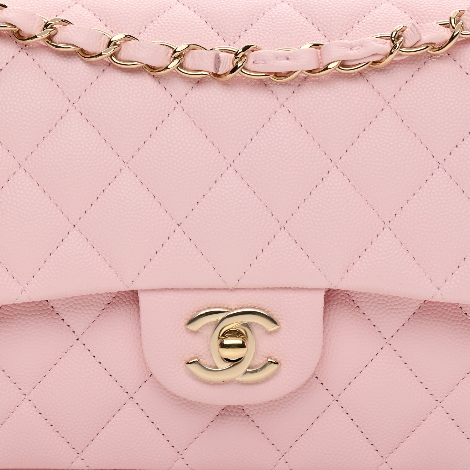 Chanel Caviar Quilted Medium Double Flap Light Pink 8 of 9