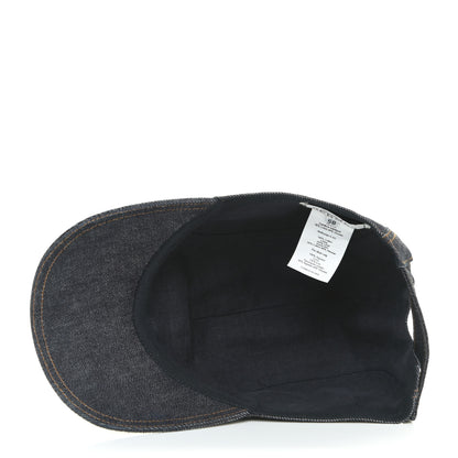 Hermes Denim Embroidered Nevada Cap 58 Indigo 4 of 5