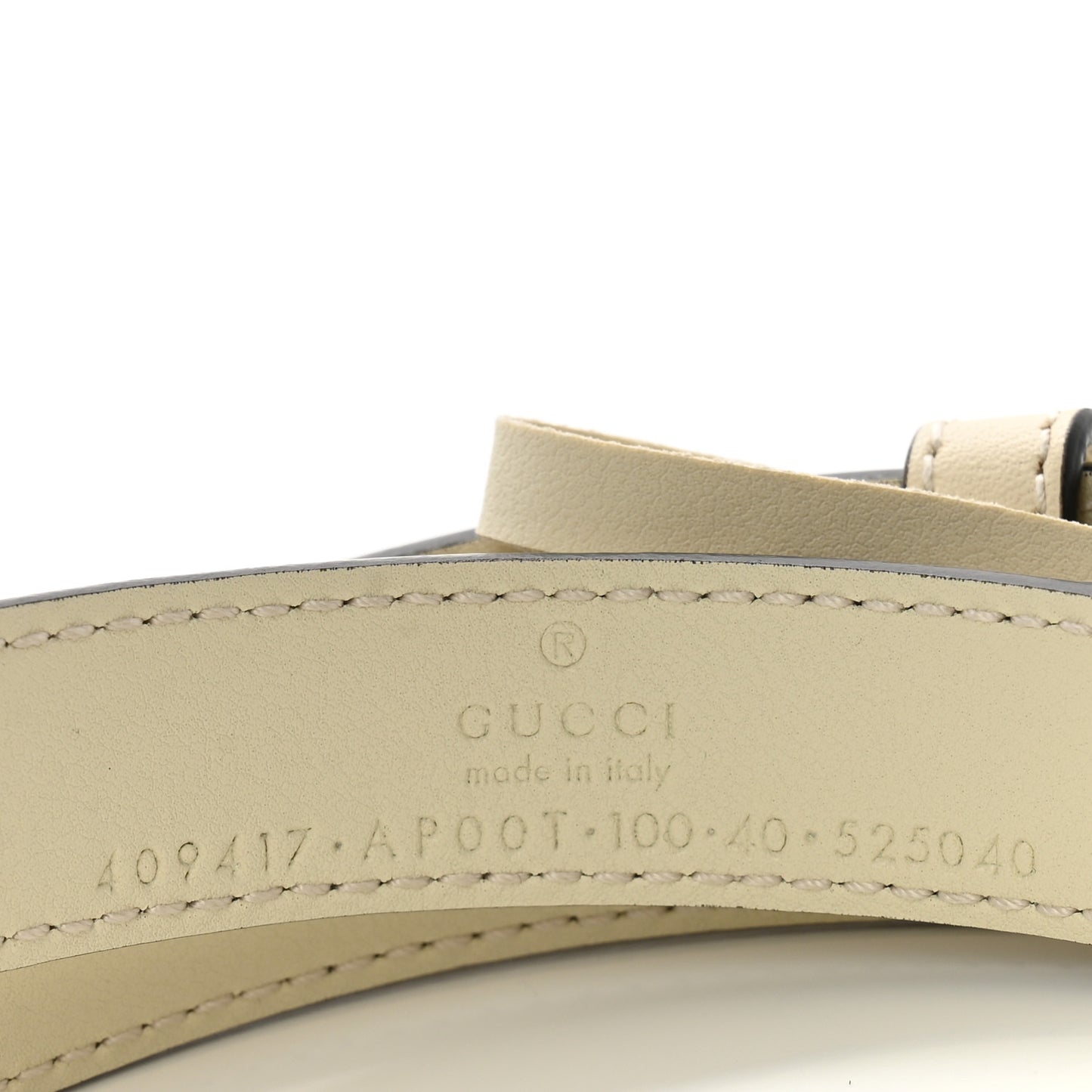 Calfskin Double G 20mm Belt 100 40 Mystic White