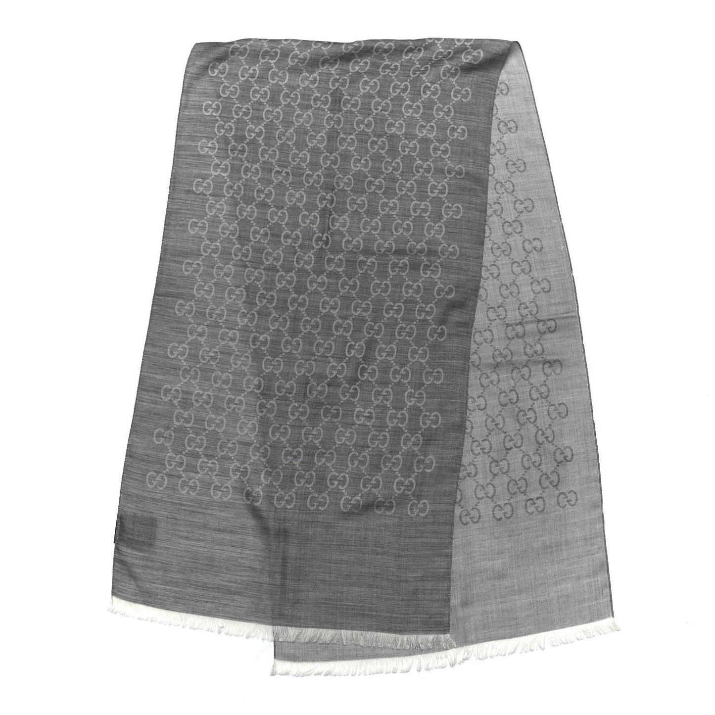 Wool Silk GG Monogram GGNat Scarf Lead