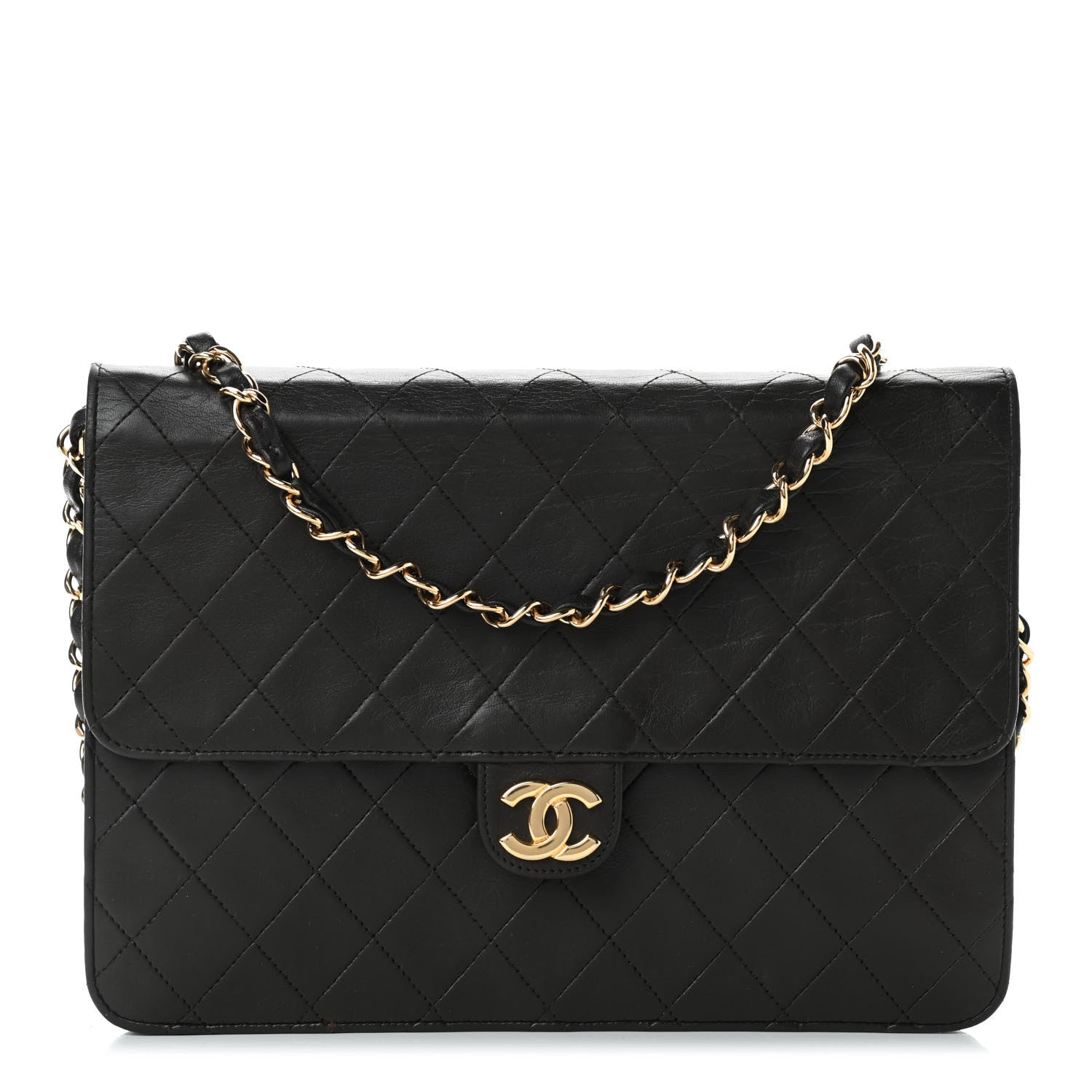 Chanel Lambskin Quilted Medium Single Flap Black 1 of 17