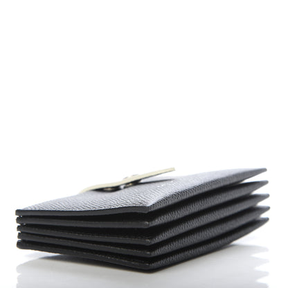 Celine Grained Shiny Calfskin Accordion Card Holder Black Chalk 4 of 7