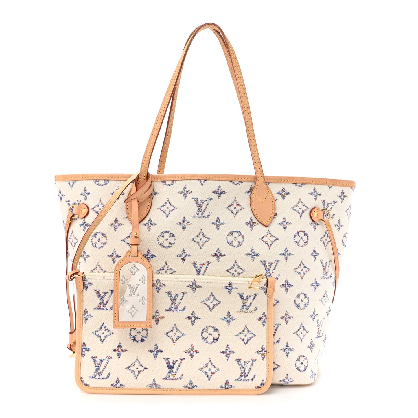 Monogram Jacquard Neverfull MM Multicolor Beige