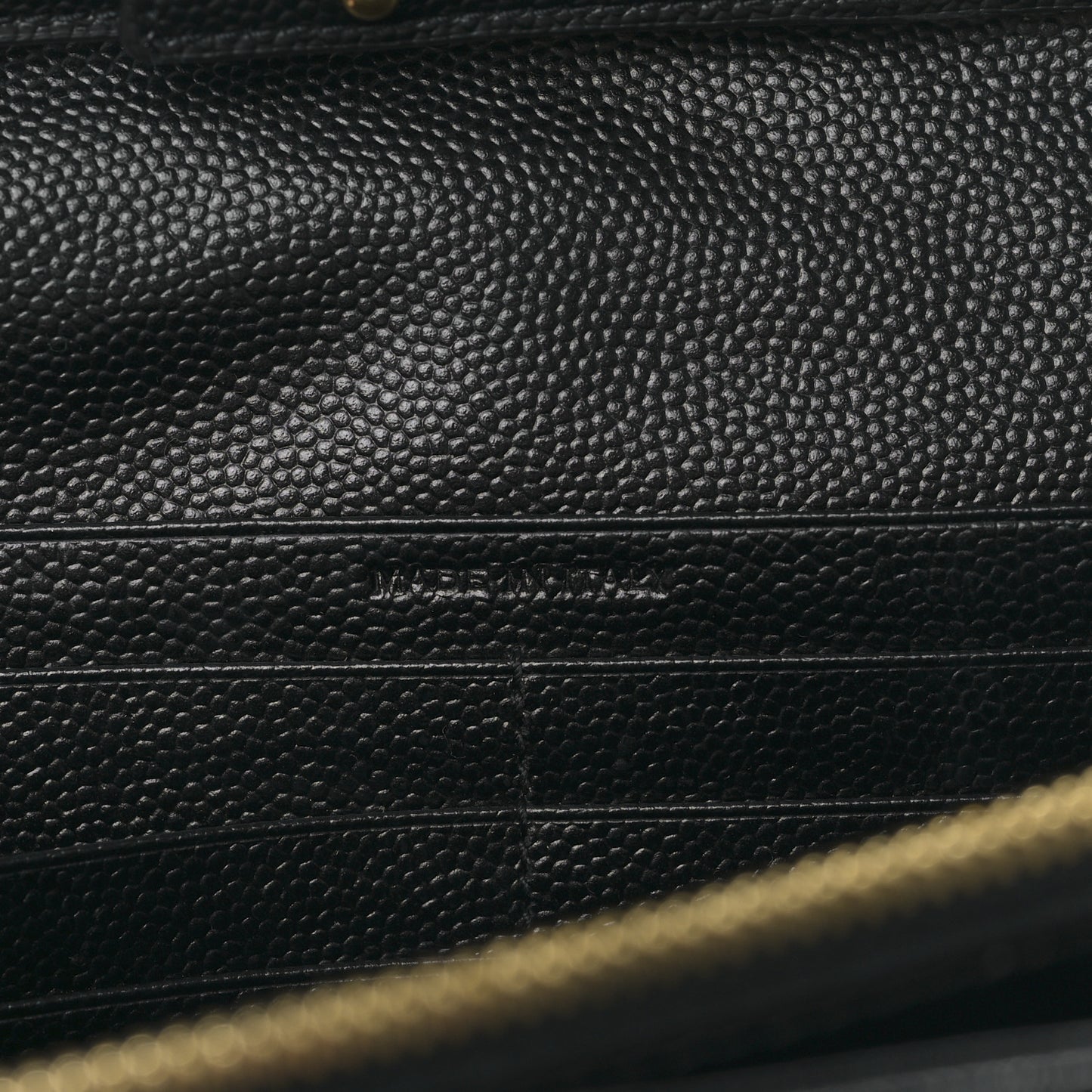 Grain De Poudre Matelasse Chevron Monogram Envelope Chain Wallet Black