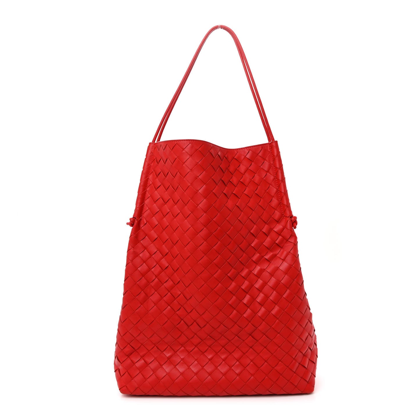 Nappa Intrecciato North South Tote Red