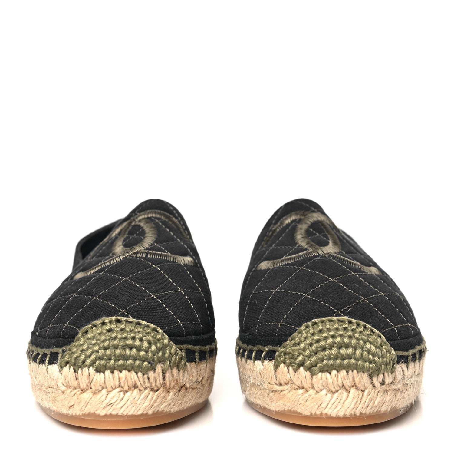 Chanel Fabric Biarritz CC Espadrilles  40 Blue Green 3 of 9