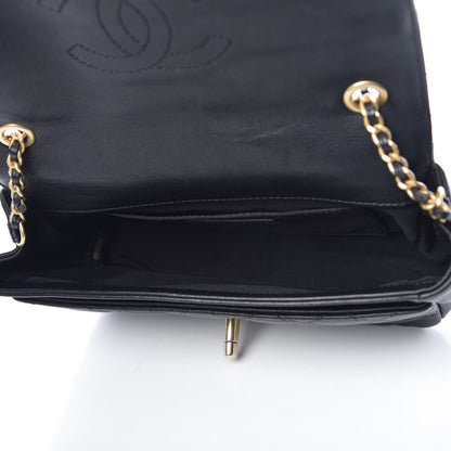 Chanel Sheepskin Quilted Camellia Flap Black 5 of 10