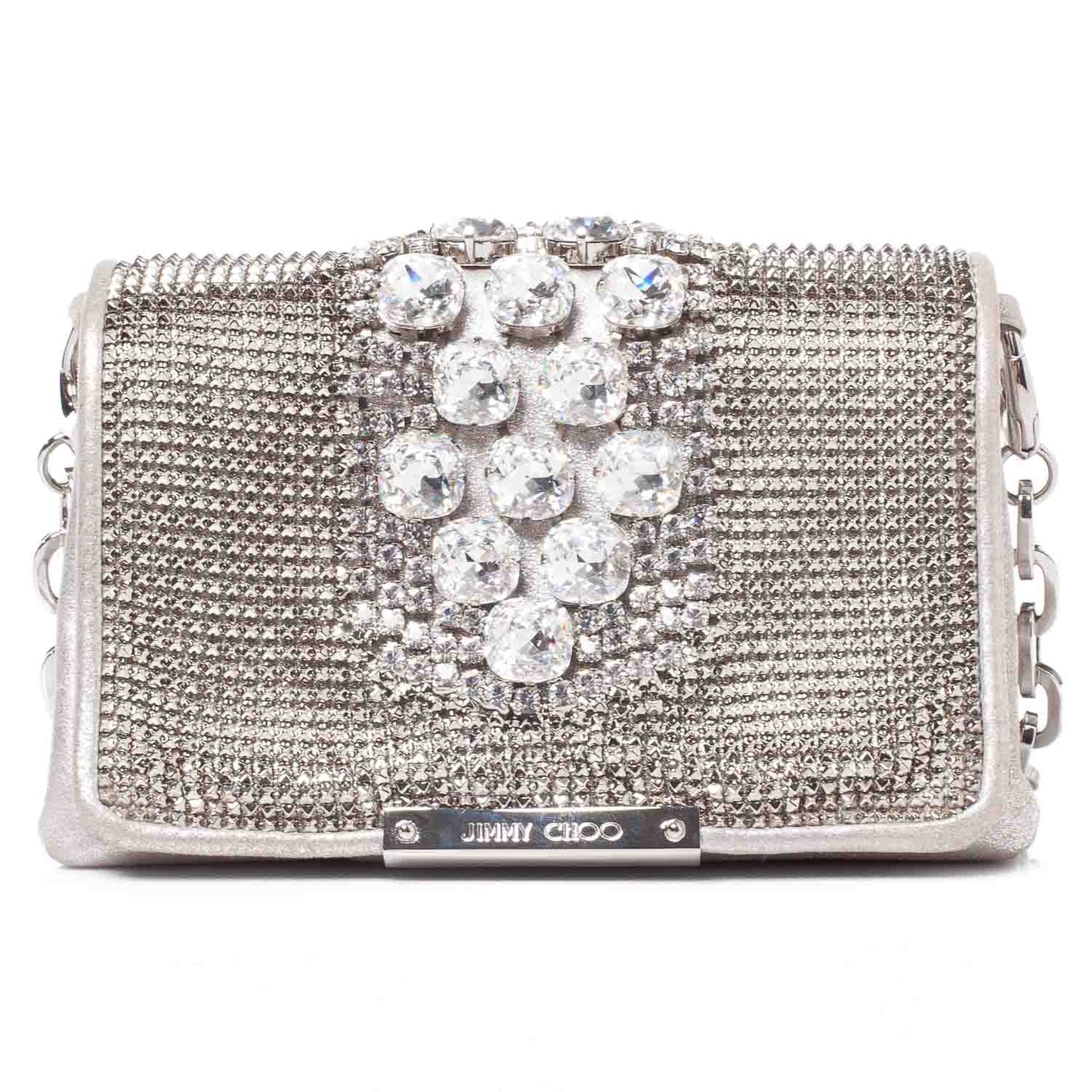 Crystal Embellished Mesh Cecile Clutch Bag