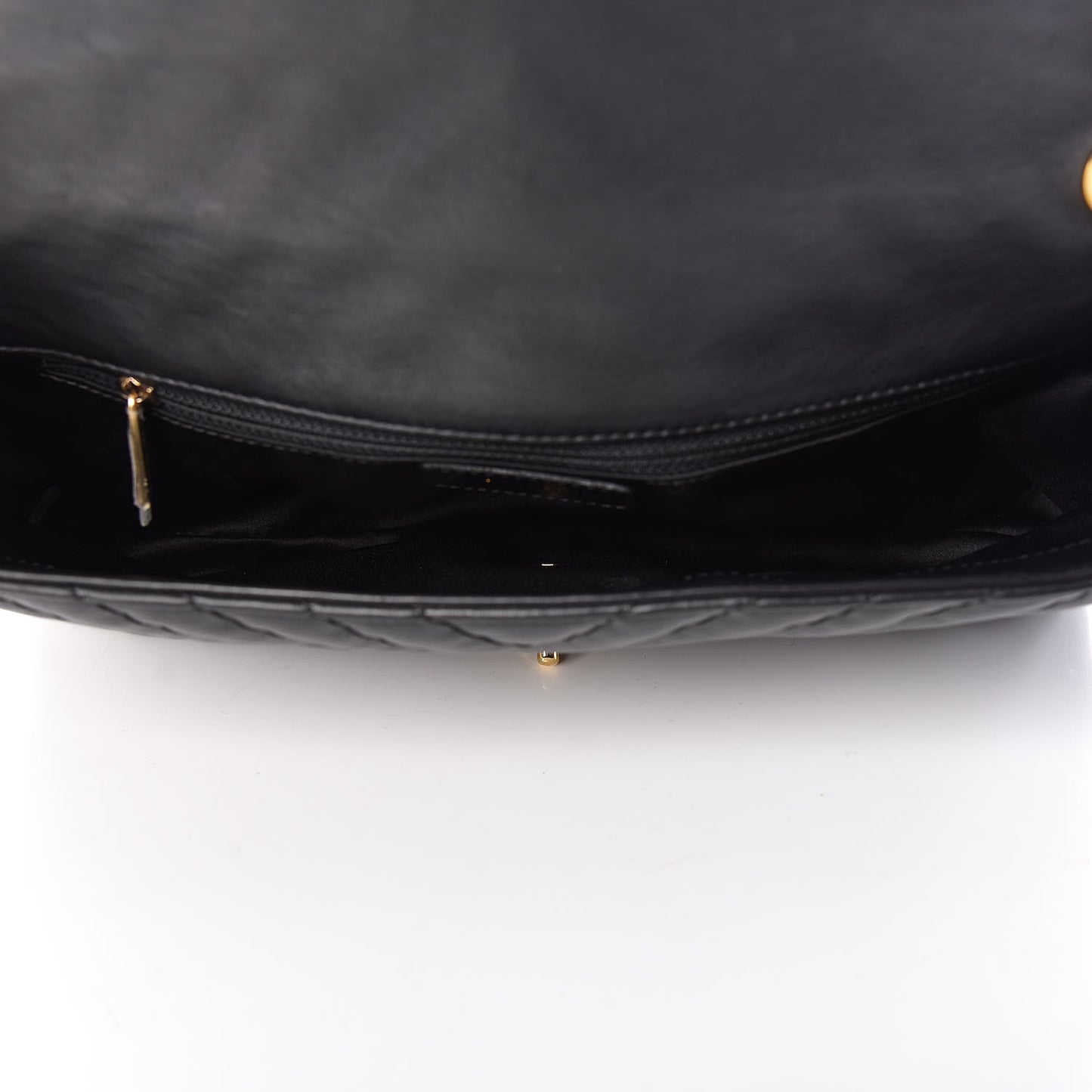 Calfskin Surpique Chevron Large Flap Black
