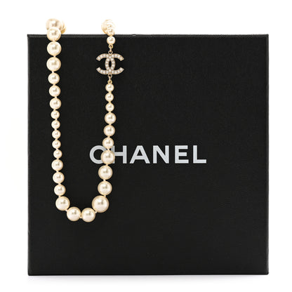 Chanel Graduated Pearl CC Long Necklace Light Gold 6 of 6