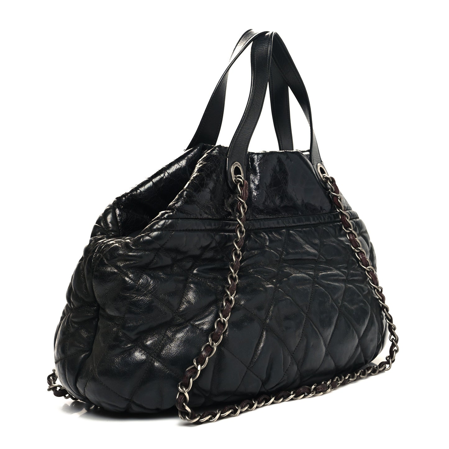 Iridescent Calfskin Small In The Mix Tote Black
