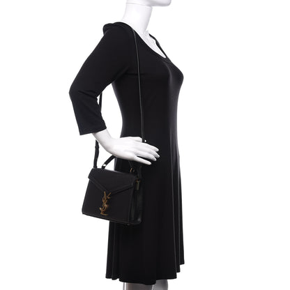 Saint Laurent Grain de Poudre Mini Classic Monogram Cassandra Top Handle Black Rouge Legion 4 of 10