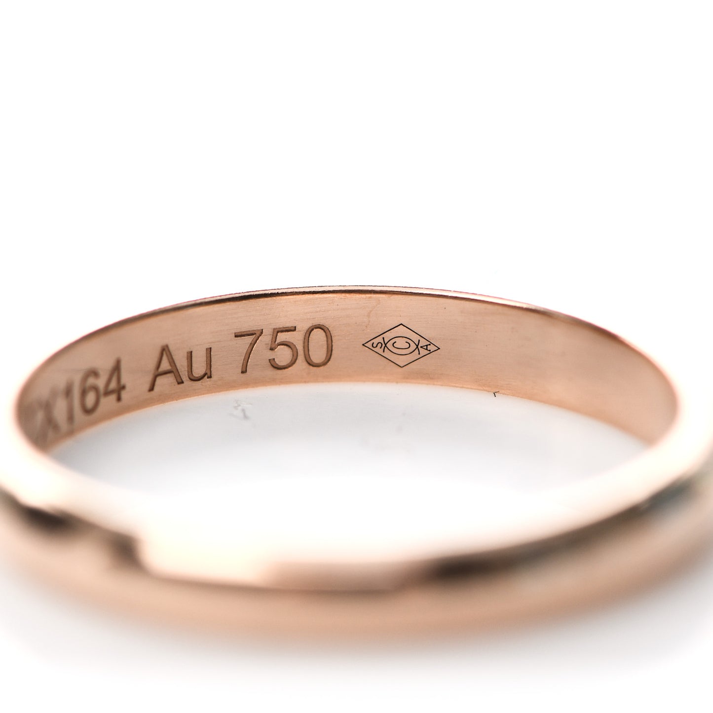 18K Pink Gold 2.5mm 1895 Wedding Band Ring 50 5.25