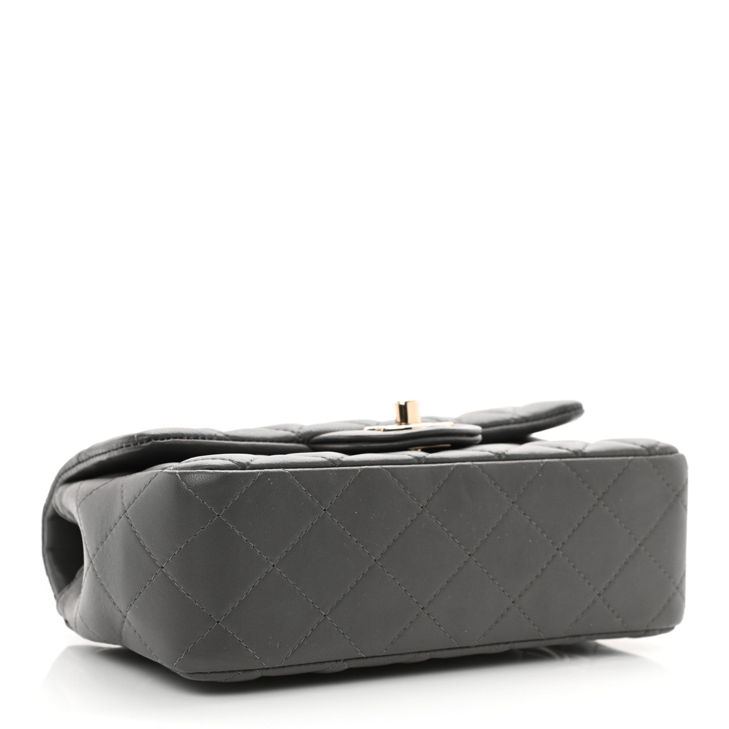 Chanel Lambskin Quilted Mini Rectangular Flap Dark Grey 3 of 9
