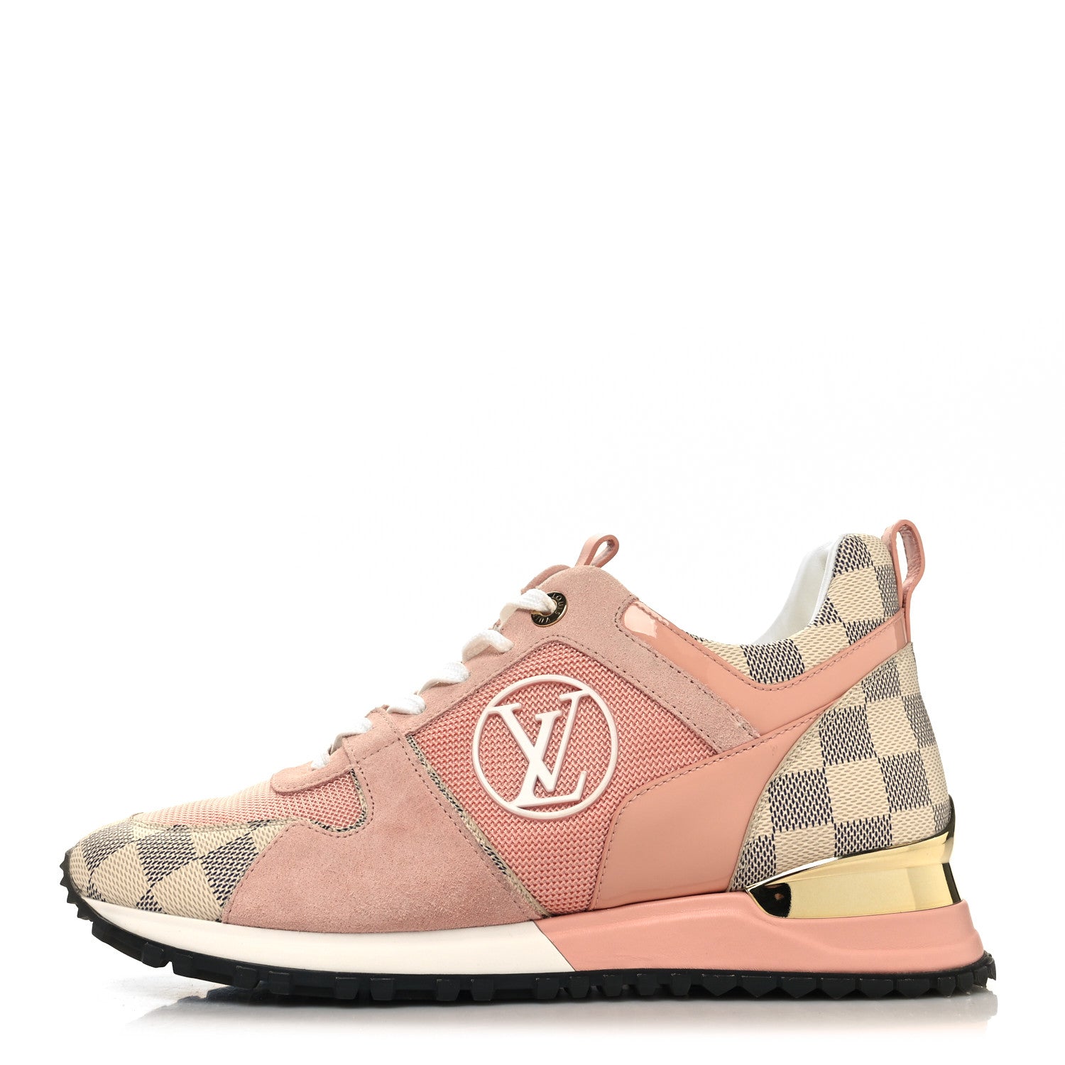 Louis Vuitton Suede Damier Azur Run Away Sneakers 39 Pink 1 of 9