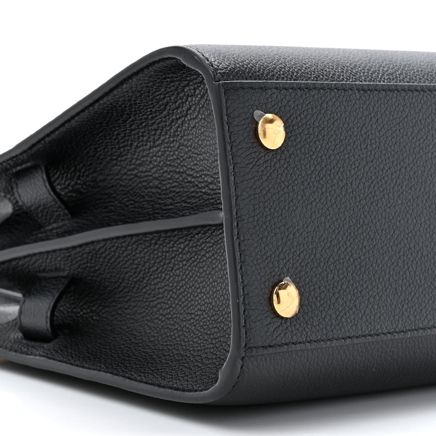 Burberry Grainy Calfskin Mini Two Handle Title Bag Black 9 of 9