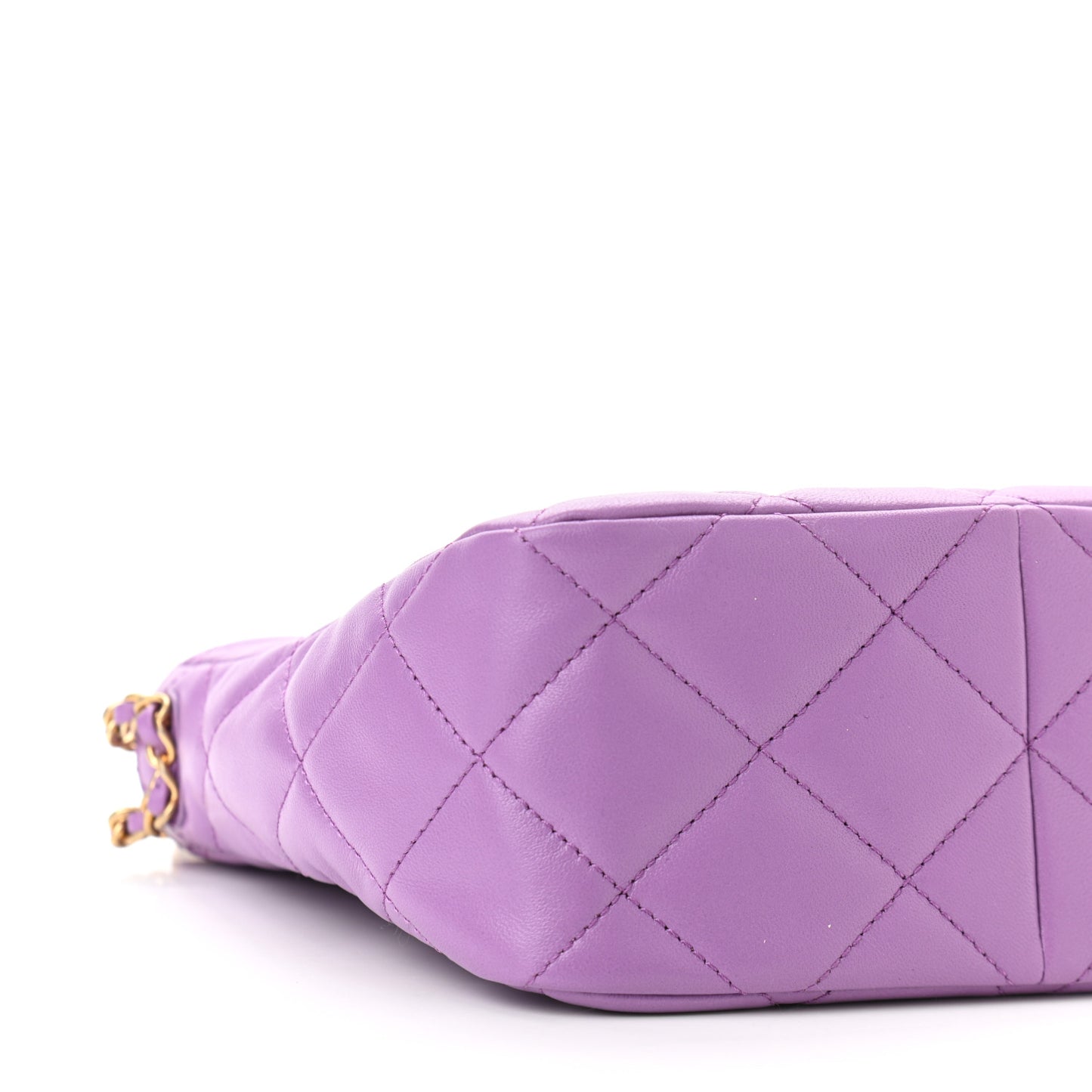 Lambskin Quilted Small Pick Me Up Hobo Purple