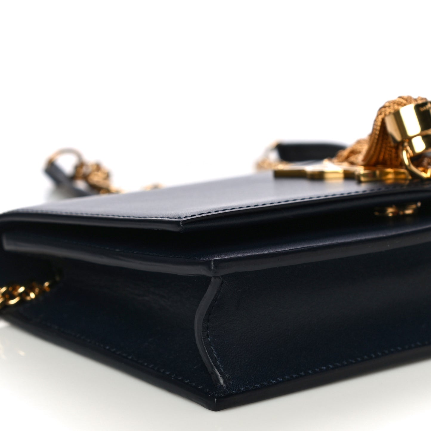 Smooth Calfskin Classic Monogram Kate Tassel Chain Wallet Marine