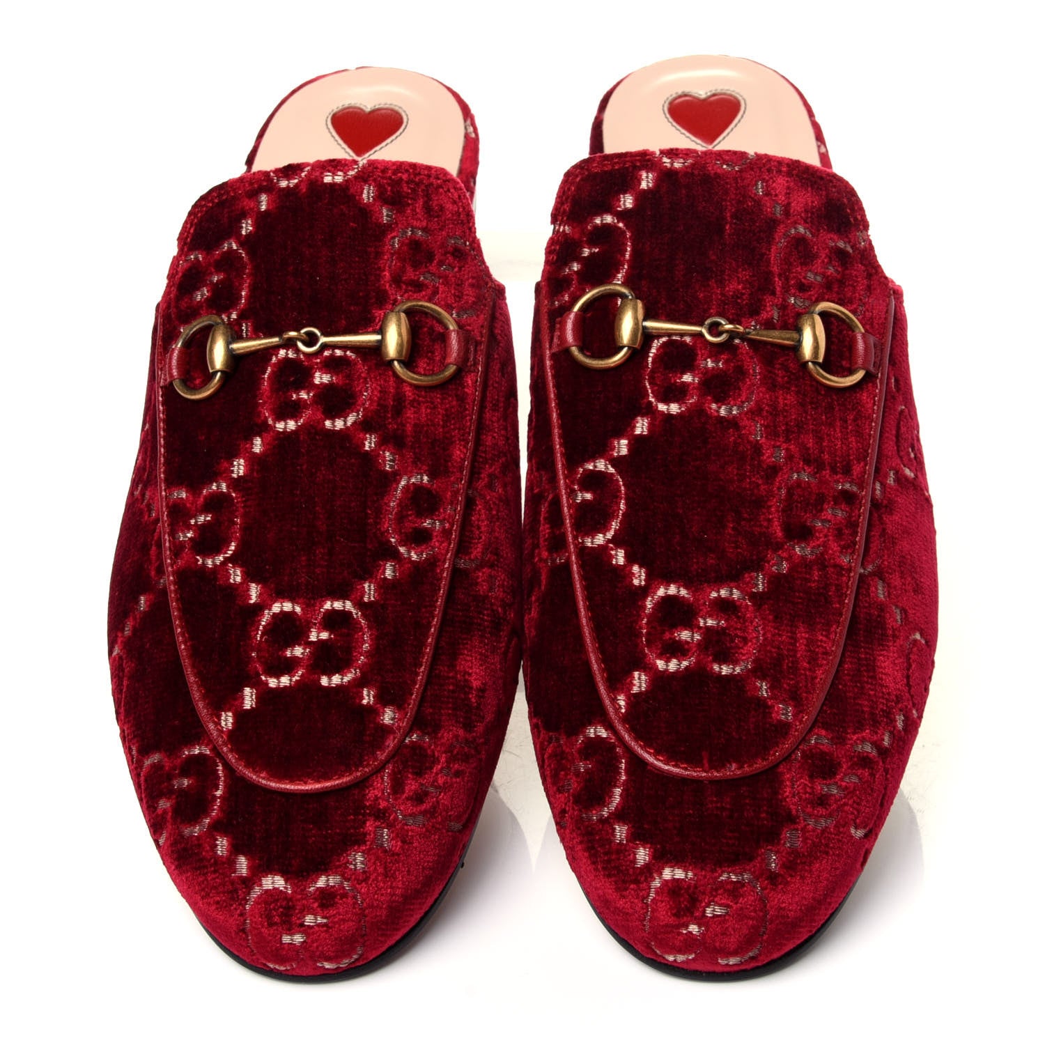 Gucci Velvet GG Monogram Womens Princetown Slippers 39.5 Red Cipria 6 of 10
