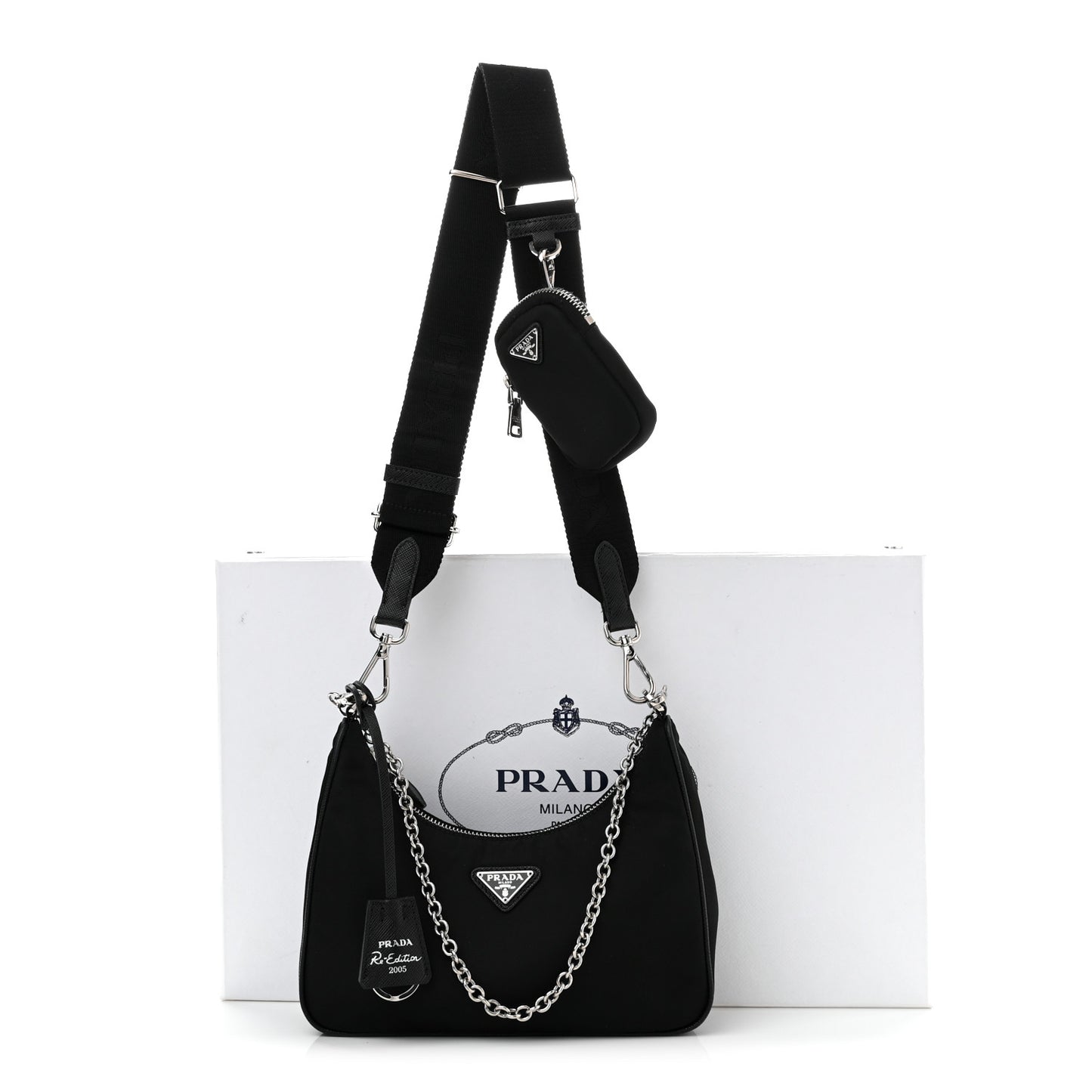 Nylon Re-Edition 2005 Shoulder Bag Black Black