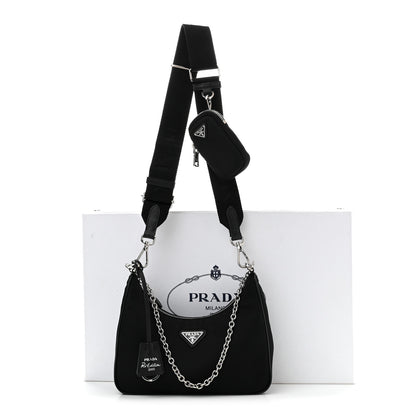 Prada Nylon Re-Edition 2005 Shoulder Bag Black Black 12 of 12
