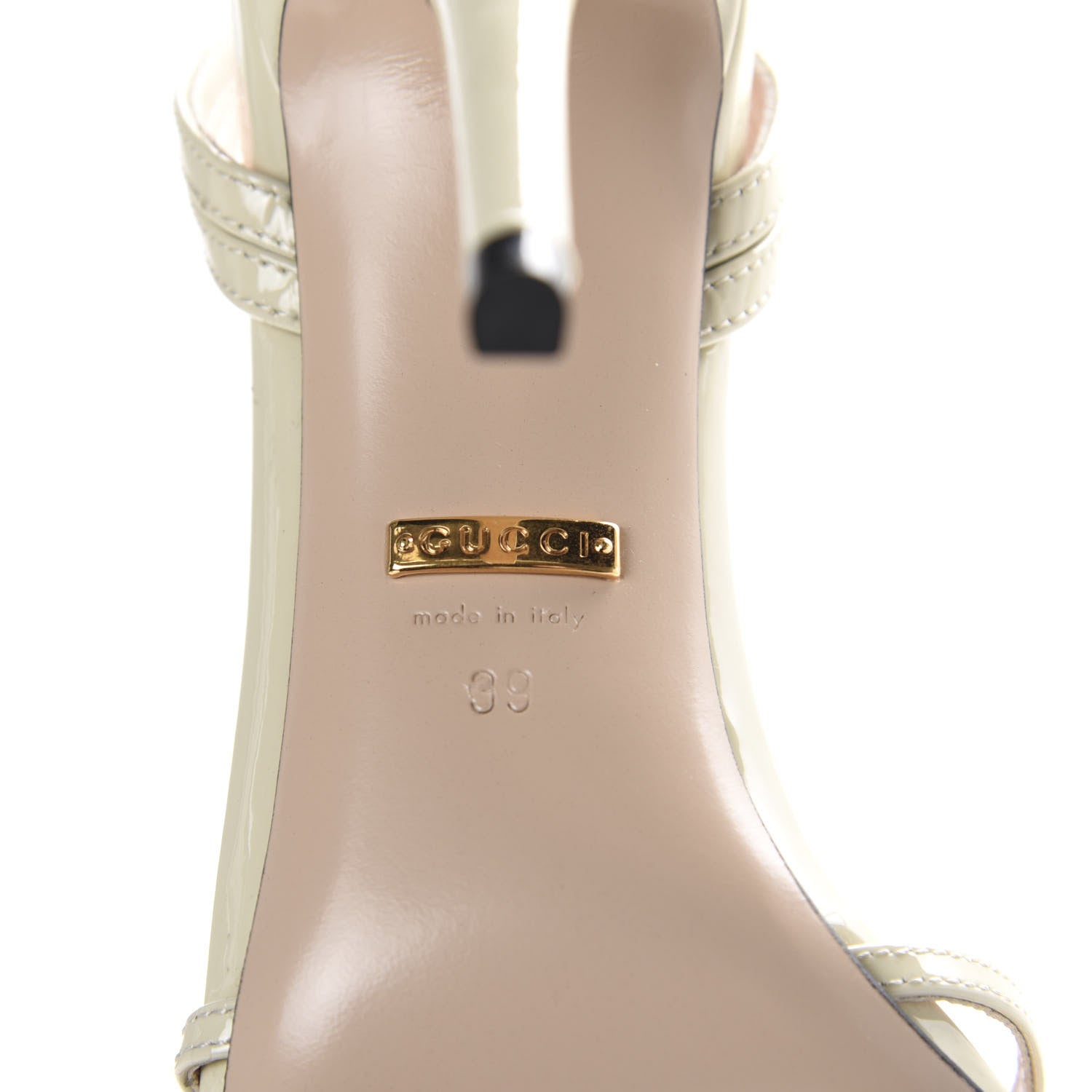 Gucci Vernice Crystal Sandals 39 Vintage White 8 of 9