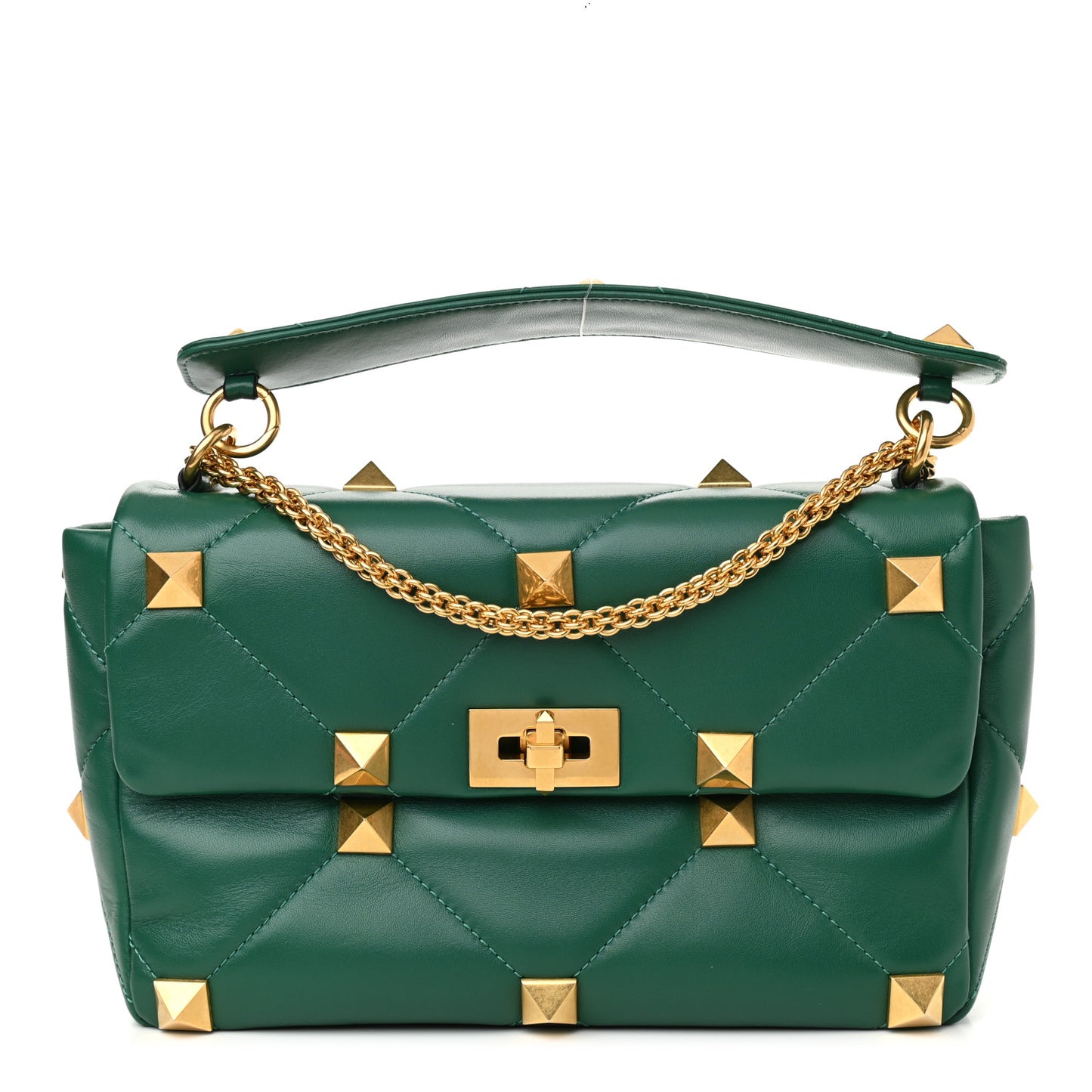 Nappa Large Roman Stud Shoulder Bag Jungle