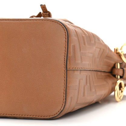 Fendi Vitello Cristallo Nature F is Fendi FF 1974 Embossed Mini Mon Tresor Bucket Bag Cuoio 11 of 11