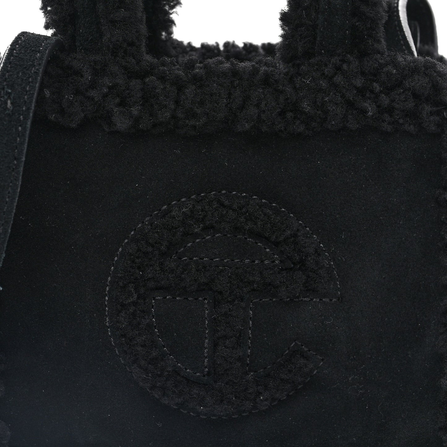 X UGG Suede shearling Small Shopping Bag Black