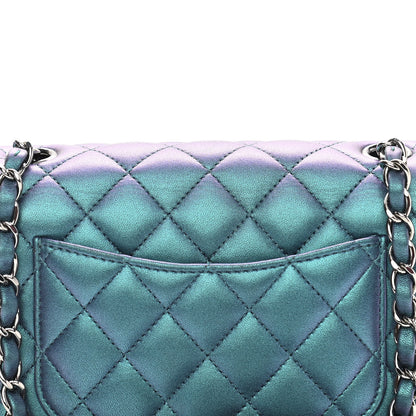 Chanel Iridescent Lambskin Quilted Mini Rectangular Flap Turquoise 12 of 12