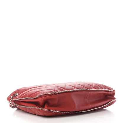 Chanel Caviar Quilted Expandable Zip Shoulder Bag Red 5 of 12