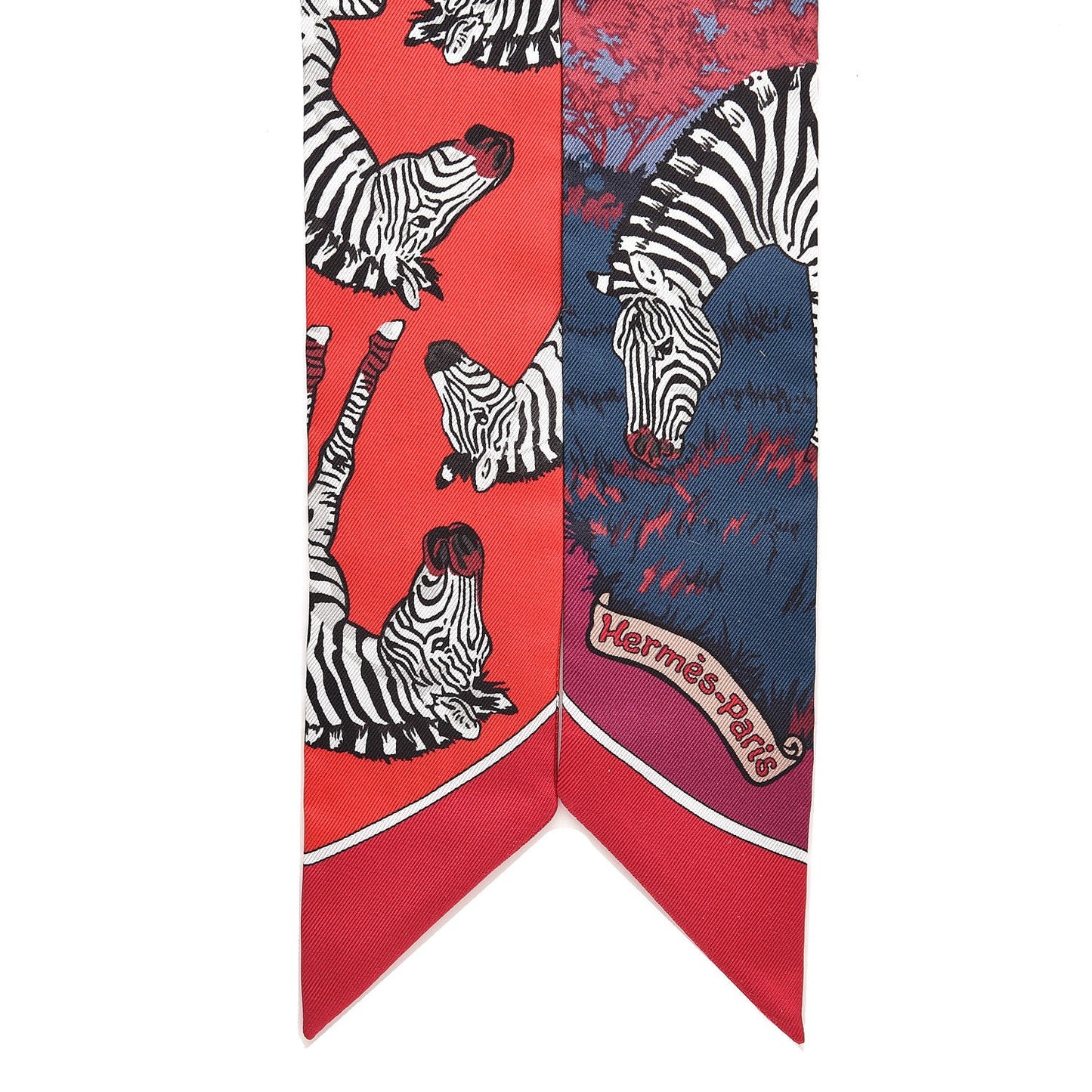 Silk Les Zebres Twilly Rouge Bleu Noir