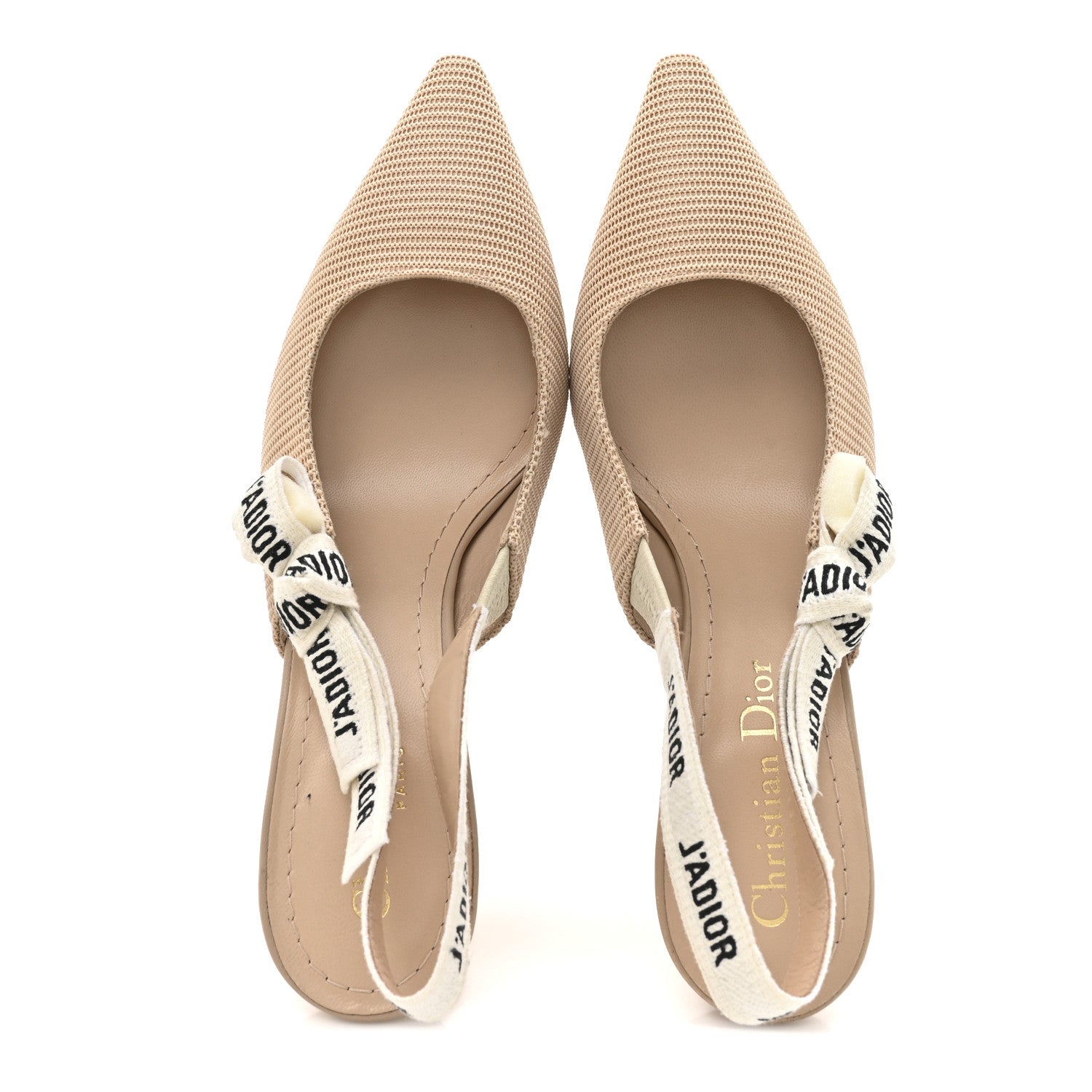 Christian Dior Technical Canvas Ribbon J Adior Slingback 65mm Pumps 35 Powder Nude 2 of 10