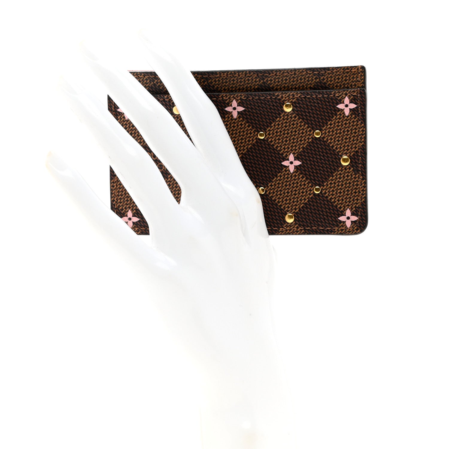 Louis Vuitton Damier Ebene Studded Card Holder 3 of 8